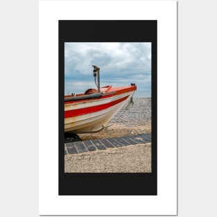 Traditional crab fishing boat on Cromer beach Posters and Art